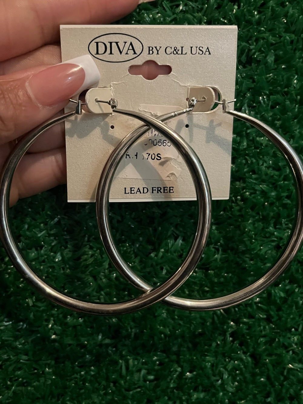DIVA Silver Large Lead Free Classic Hoops